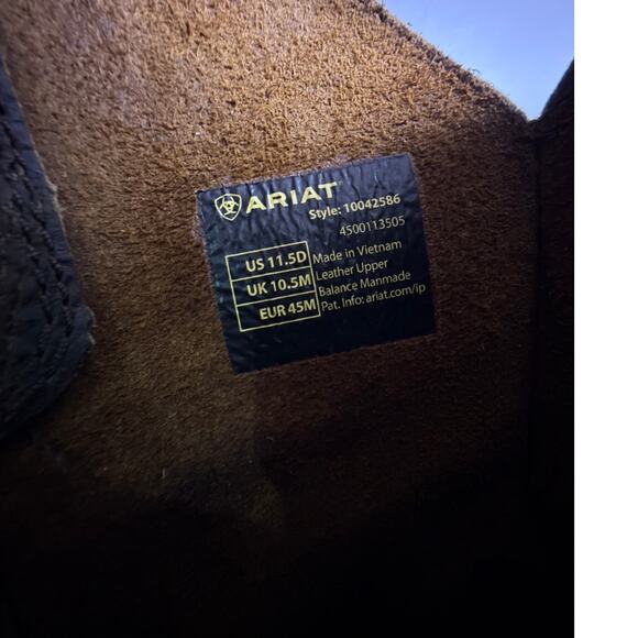 Ariat Sport Rambler Western Boot Men's 11.5 D Square Toe Bartop Brown Leather - Picture 7 of 12